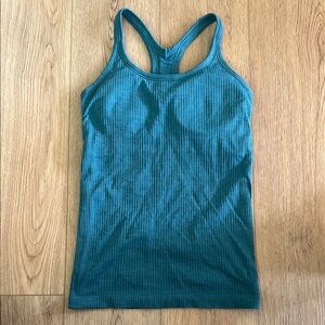 Lululemon Athletica Blue Ribbed Fitted Tank Top